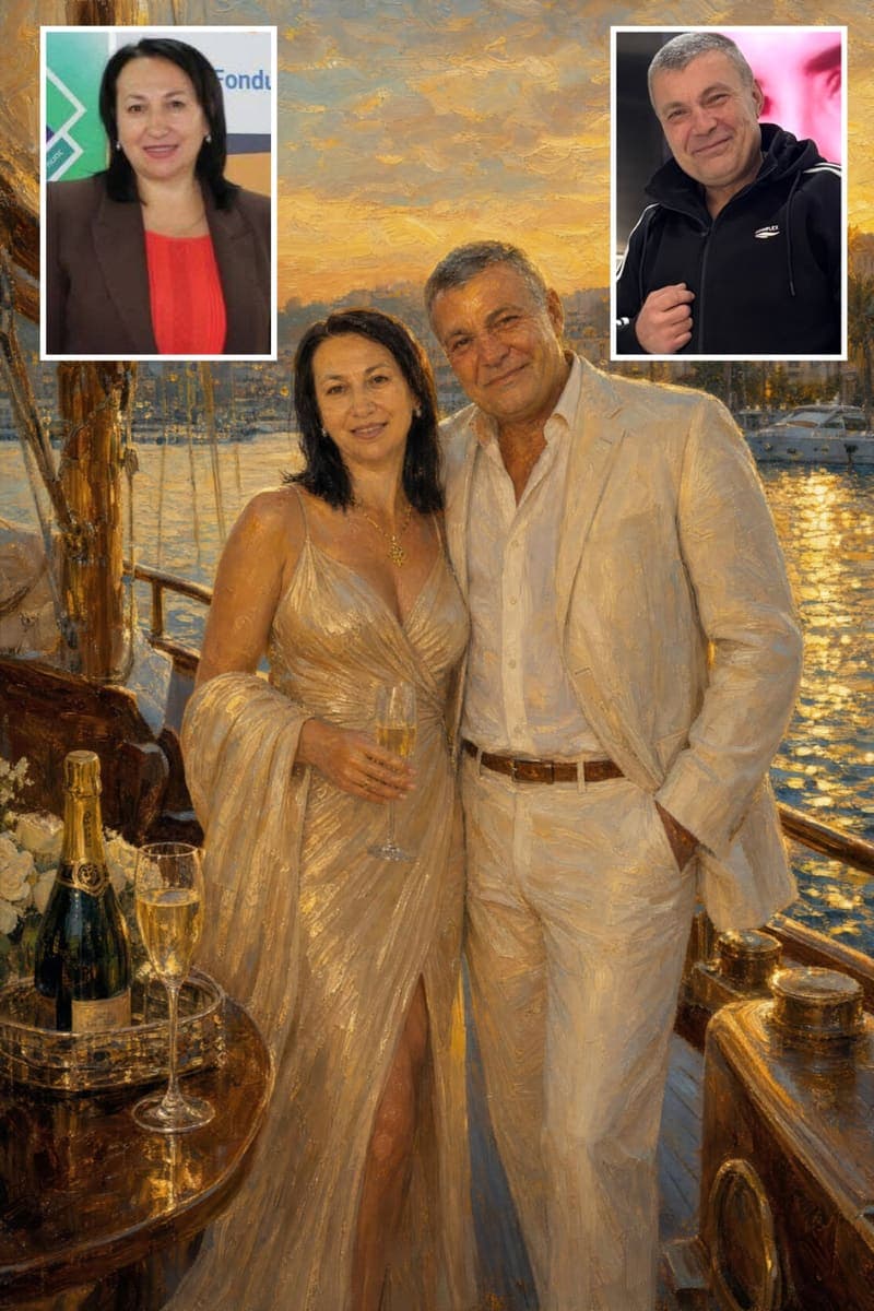 Before and after: a real customer's photo next to their Riviera Yacht Sunset portrait
