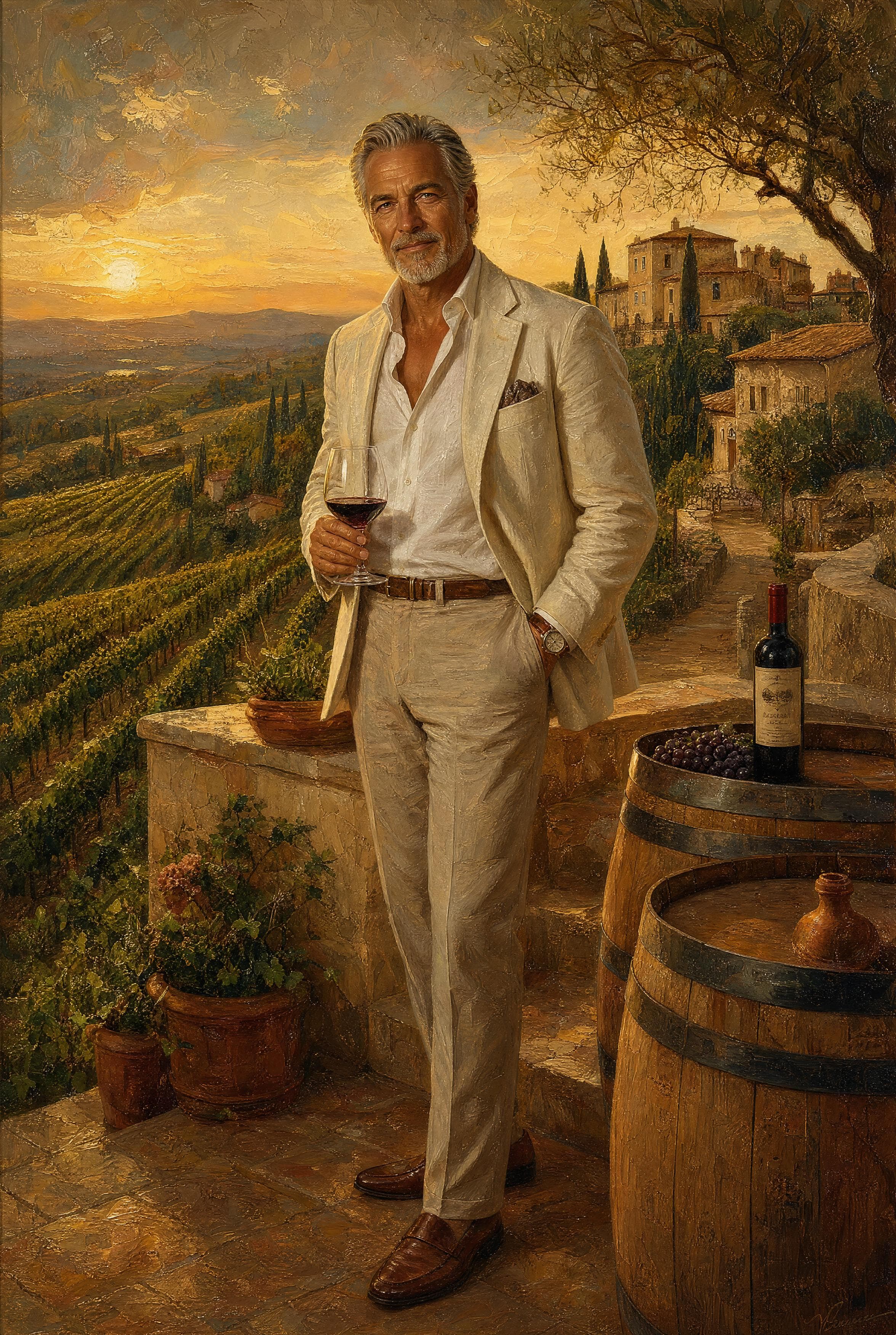 Tuscan Vineyard Sunset